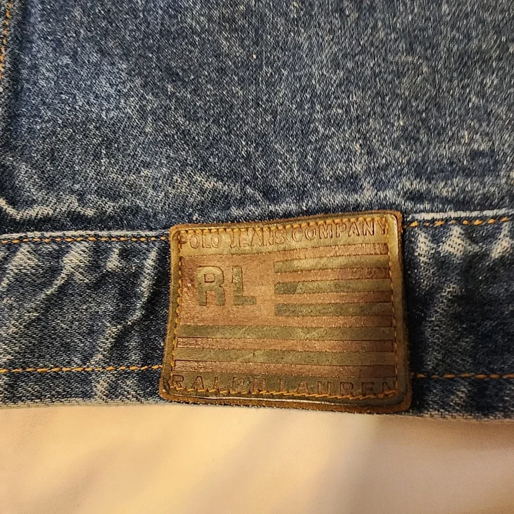 Vintage Polo Ralph Lauren Dungaree Denim‎ Jean Jacket Men's Large Made In USA - Picture 9 of 16